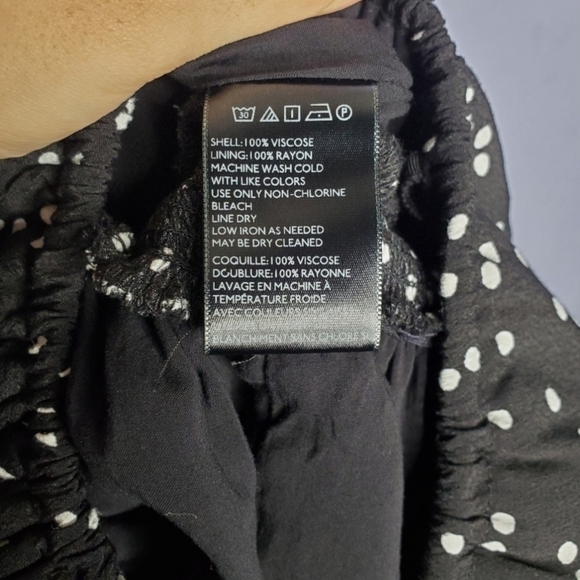 Urban Outfitters Jackson Black White Polka Dot Print Strapless Wide Leg Jumpsuit - Picture 12 of 12